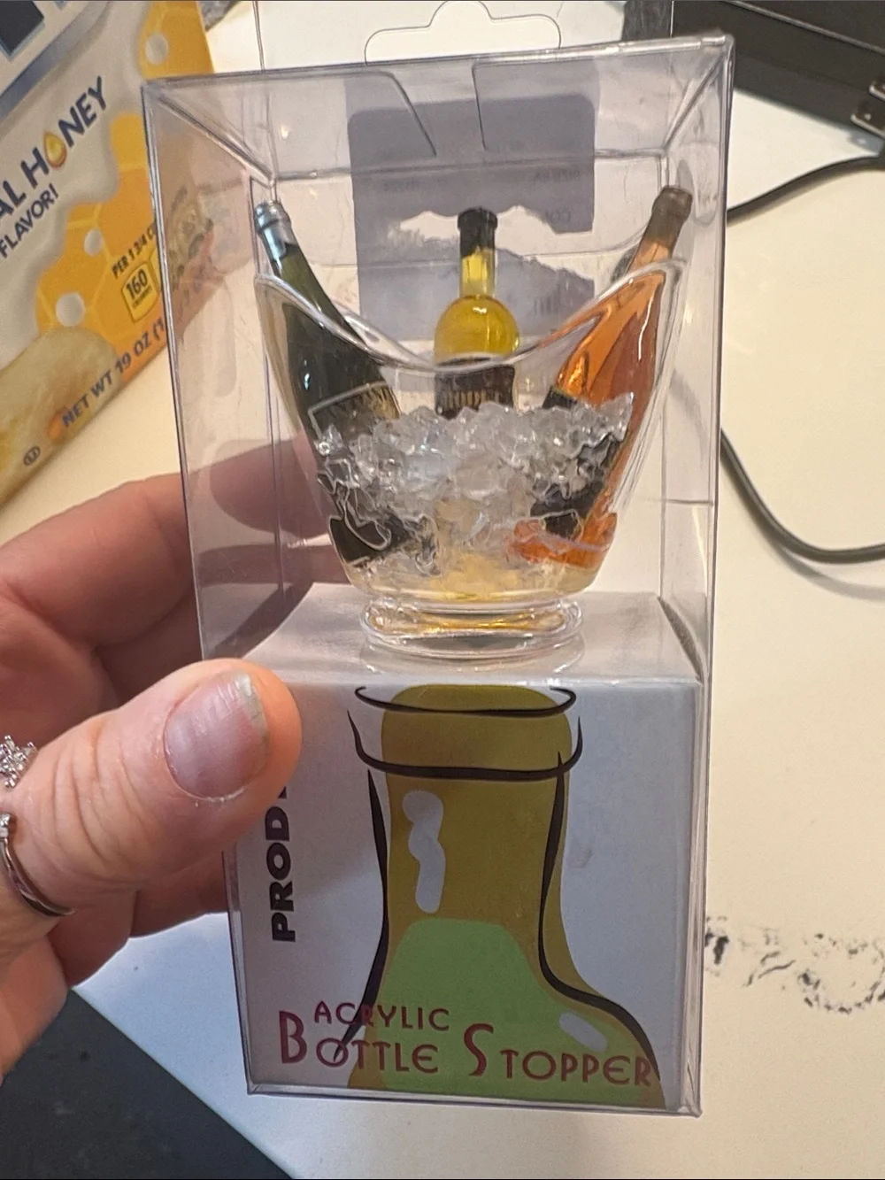 Clear Acrylic Ice Bucket with Mini Bottle Accents - Clear